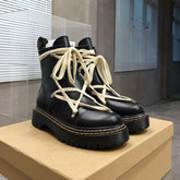 Platform Cross Tied Motorcycle Booties Female Winter Shoes-BS00994-Veeddydropshipping